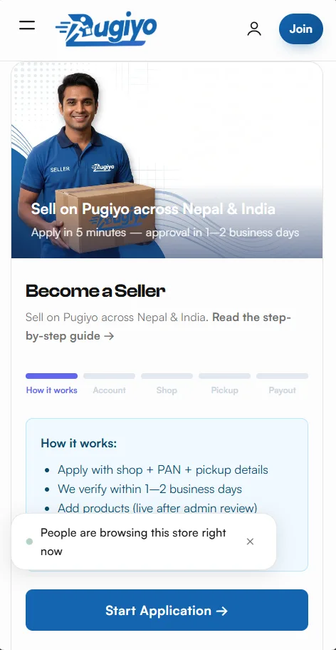 Mobile · start application